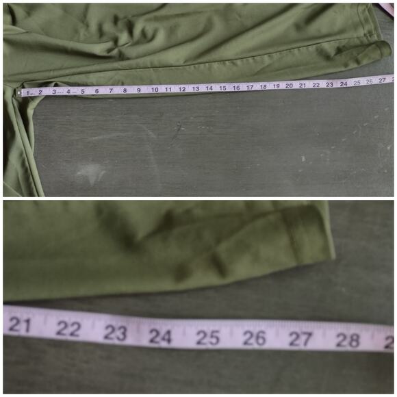 Grace Karin Cropped High Waisted Cropped Paper Bag Pants Size L Khaki Green - Picture 9 of 15